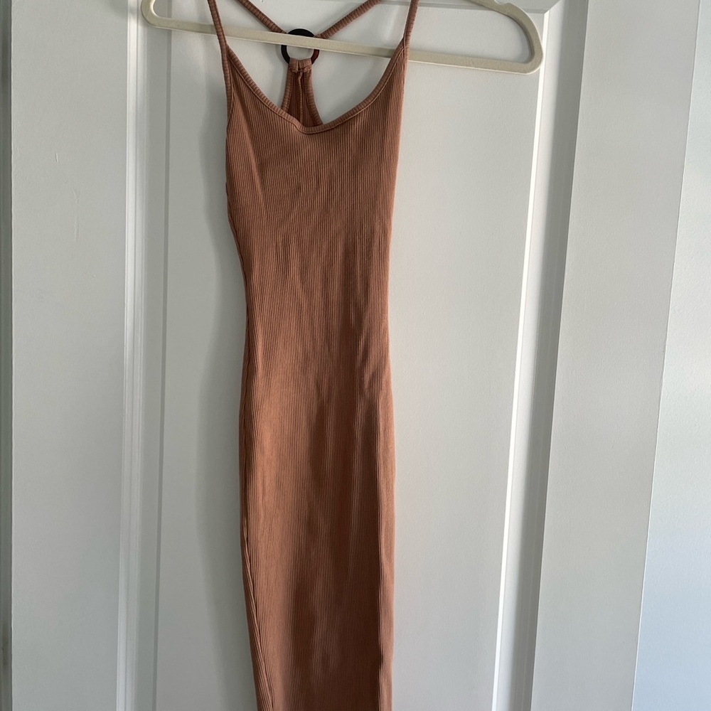 Naked Wardrobe Tan Dress